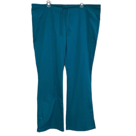 Dickies Teal High Waist Scrub Pants Women’s Large Draw String Pockets. - Picture 2 of 12